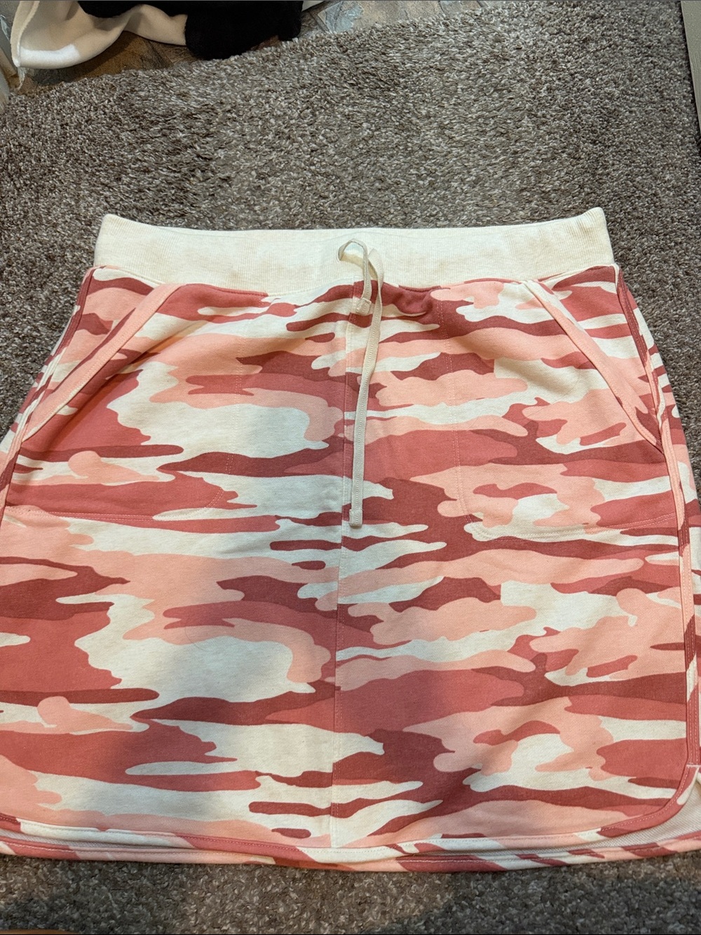 Talbots Pink & Cream Camo Knit Skirt